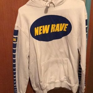New rave white hoodie